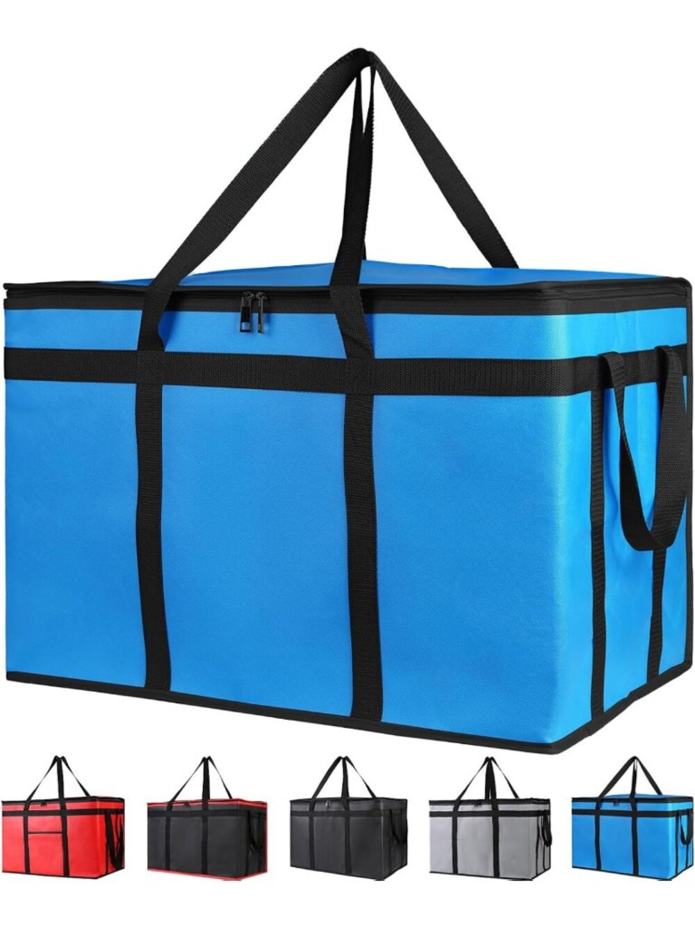 3-Pack Insulated Food Delivery Bags for Hot & Cold Meals, Large Grocery Tote